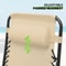Portable Folding Cream Zero Gravity Chair Adjustable Beach Lounge Recliner With Convenient Holding 8