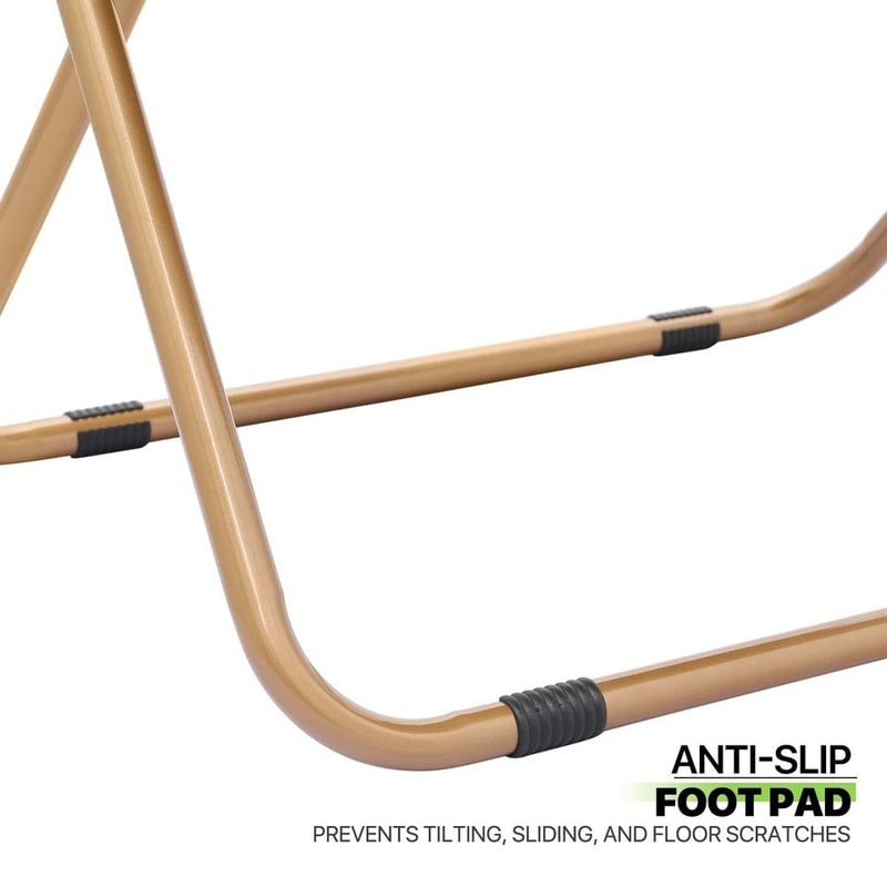 Cozy Foldable Brown Saucer Chair Footrest Faux Fur Oversized Lounge Accent Chair 8