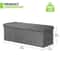 Gray Upholstered Footstool Rectangular Fabric Storage Ottoman Multifunctional Storage Bench For Bed 1