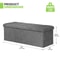 Gray Upholstered Footstool Rectangular Fabric Storage Ottoman Multifunctional Storage Bench For Bed 1