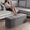 Gray Upholstered Footstool Rectangular Fabric Storage Ottoman Multifunctional Storage Bench For Bed 3