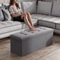 Gray Upholstered Footstool Rectangular Fabric Storage Ottoman Multifunctional Storage Bench For Bed 3
