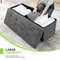Gray Upholstered Footstool Rectangular Fabric Storage Ottoman Multifunctional Storage Bench For Bed 4