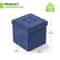 Navy Blue Storage Ottoman Classic Cube Footstool For Home Decor Perfect For Living Room And Bedroom 1