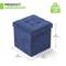 Navy Blue Storage Ottoman Classic Cube Footstool For Home Decor Perfect For Living Room And Bedroom 1