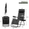 Zero Gravity Outdoor Recliner Lounge Chair Adjustable Headrest Foldable Beach Chair With Cup Holder 1
