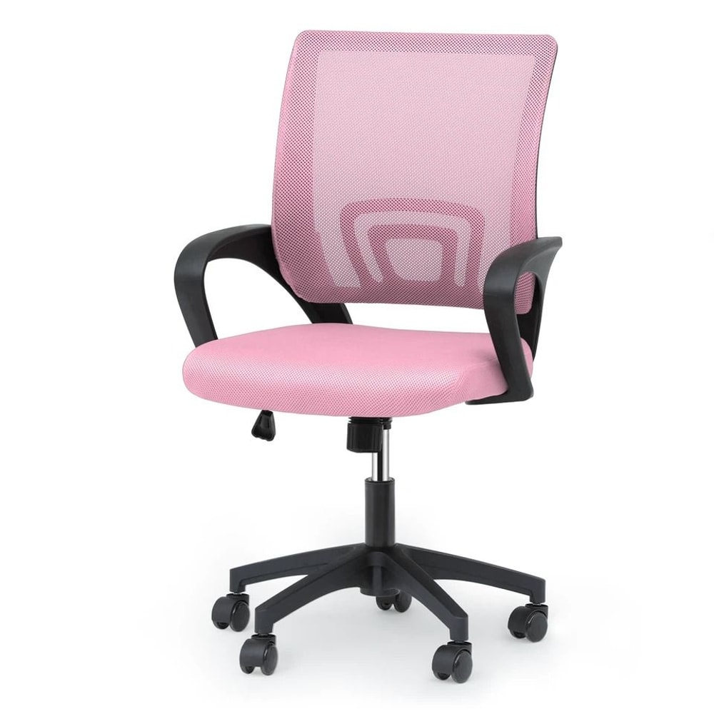 Adjustable Height Office Chair Ergonomic Computer Chair Padded Seat Swivel Pink Desk Chair For Offi 0