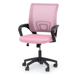 adjustable height office chair, ergonomic computer chair, padded seat, swivel pink desk chair for office, gaming
