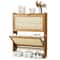 Brown Bamboo Shoe Storage Plastic Rattan Door Shoe Organizer Tiered Boot Shelf Compact Entryway Cab 0