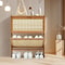 Brown Bamboo Shoe Storage Plastic Rattan Door Shoe Organizer Tiered Boot Shelf Compact Entryway Cab 2