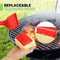 BBQ Grill Steam Brush Red Kitchen Scrubber Replaceable Grill Cleaner Head 15