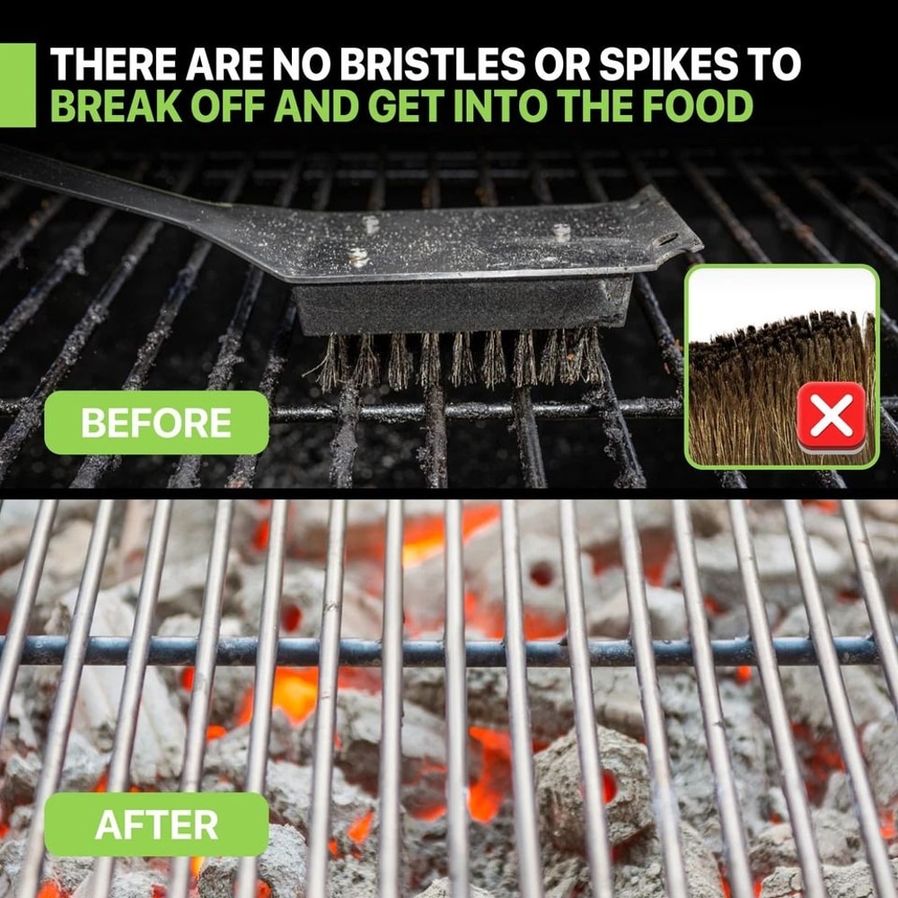 BBQ Grill Steam Brush Red Kitchen Scrubber Replaceable Grill Cleaner Head 17