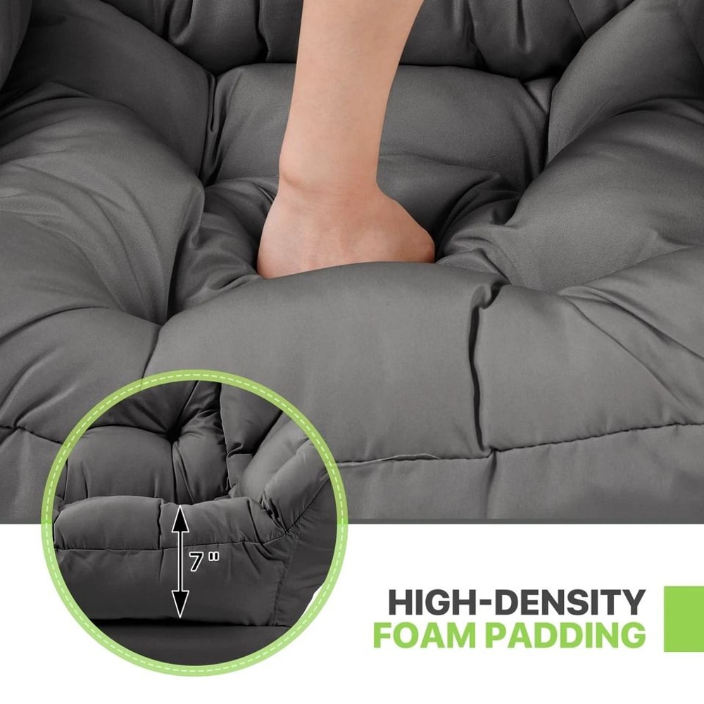 Upholstered Modern Gray Soft Accent Chair Living Room Lazy Sofa Chair With Ottoman 3