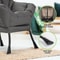 Upholstered Modern Gray Soft Accent Chair Living Room Lazy Sofa Chair With Ottoman 5