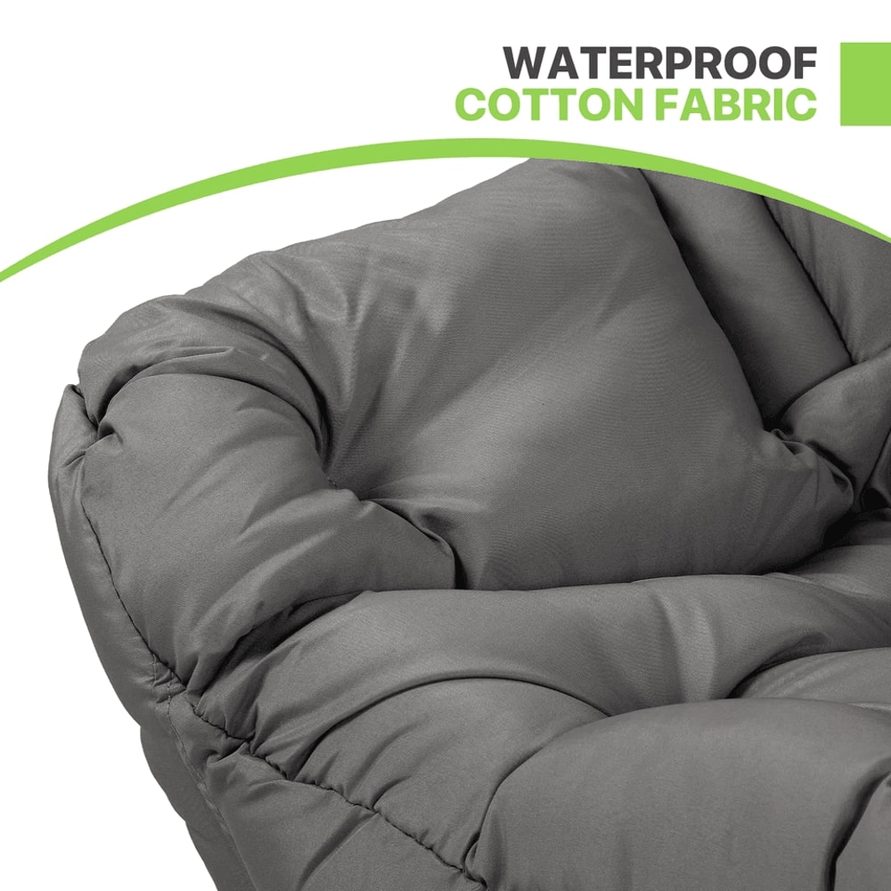 Upholstered Modern Gray Soft Accent Chair Living Room Lazy Sofa Chair With Ottoman 8