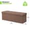 Foldable Storage Ottoman Brown Foot Rest Stool Bench Chest With Flipping Lid For Extra Seating And 1