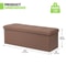 Foldable Storage Ottoman Brown Foot Rest Stool Bench Chest With Flipping Lid For Extra Seating And 1