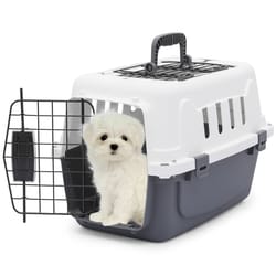 travel pet carrier, durable plastic dog & cat transporter, airline compatible, lightweight pet cage for pets