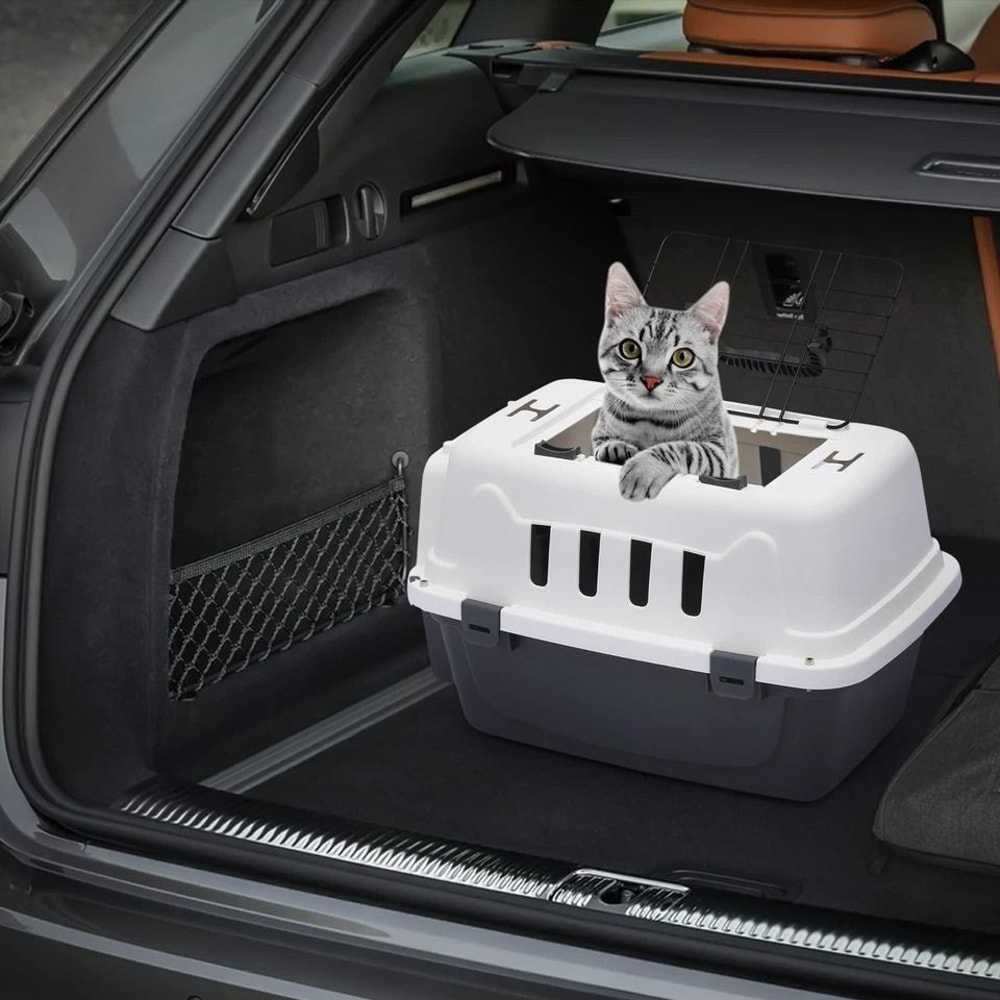 Travel Pet Carrier Durable Plastic Dog Cat Transporter Airline Compatible Lightweight Pet Cage For 2