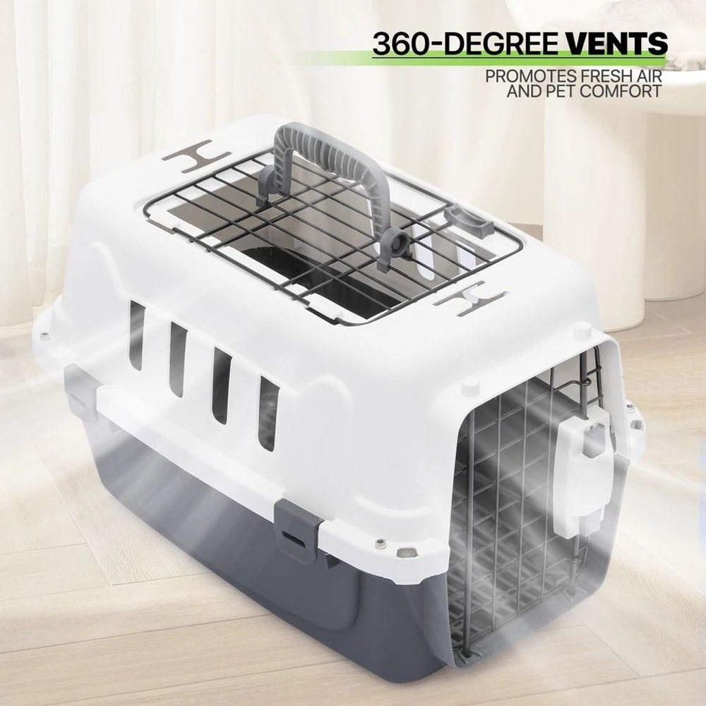 Travel Pet Carrier Durable Plastic Dog Cat Transporter Airline Compatible Lightweight Pet Cage For 3