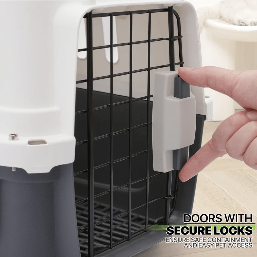 Travel Pet Carrier Durable Plastic Dog Cat Transporter Airline Compatible Lightweight Pet Cage For 7