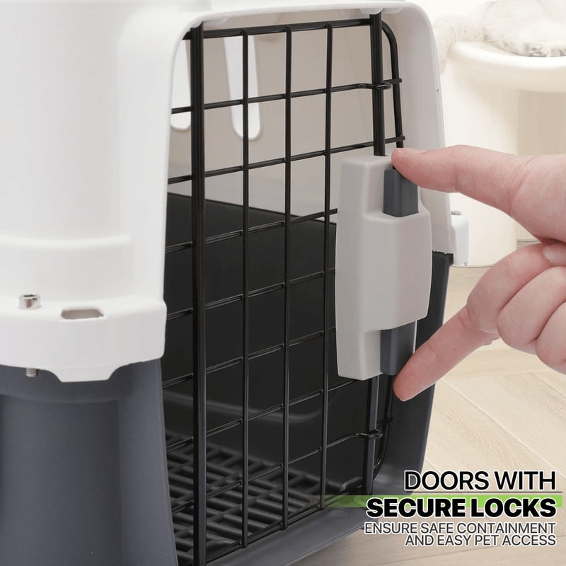 Travel Pet Carrier Durable Plastic Dog Cat Transporter Airline Compatible Lightweight Pet Cage For 7