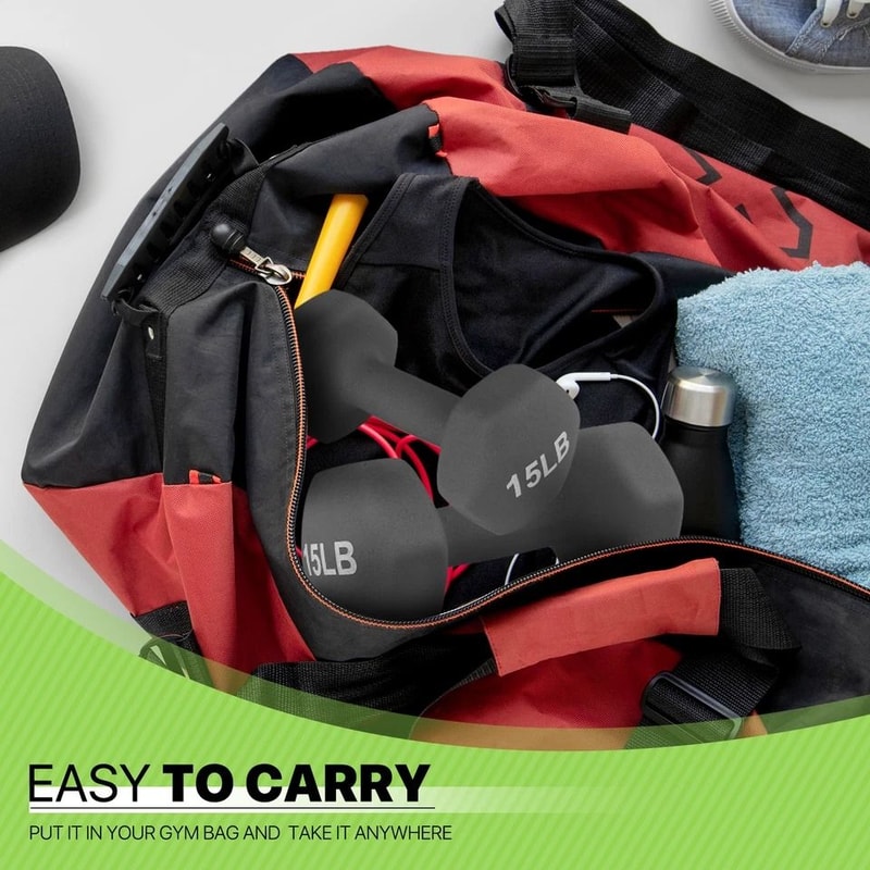 Neoprene Coated Hex Dumbbells NonSlip Grip Gym Fitness Arm Weights For Strength Training Durable An 7