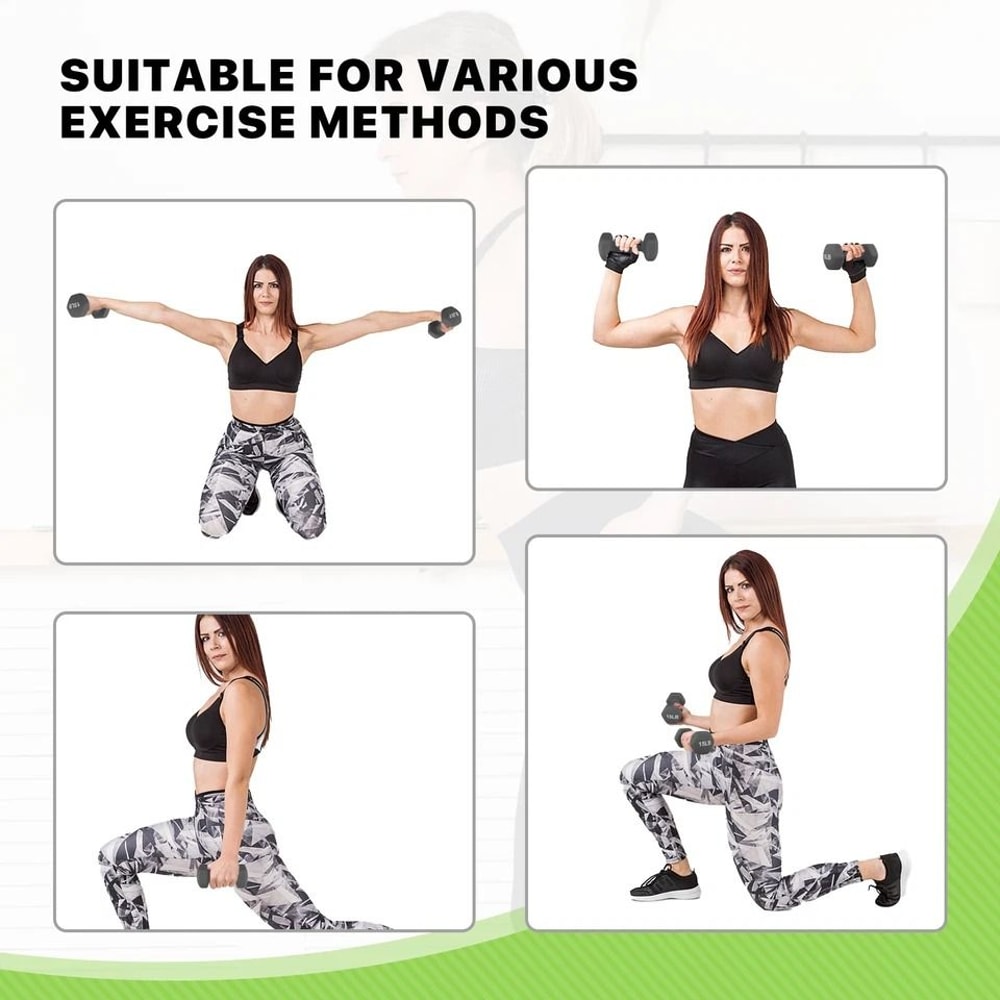 Neoprene Coated Hex Dumbbells NonSlip Grip Gym Fitness Arm Weights For Strength Training Durable An 8