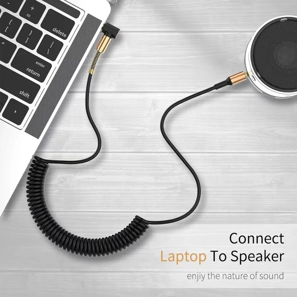 Cable For Car Audio Stereo Headphone Jack Cord Right Angle Male To Male TPE Durable Audio Extensio 2