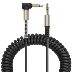cable for car audio, stereo headphone jack cord, right angle male to male, , tpe durable audio extension