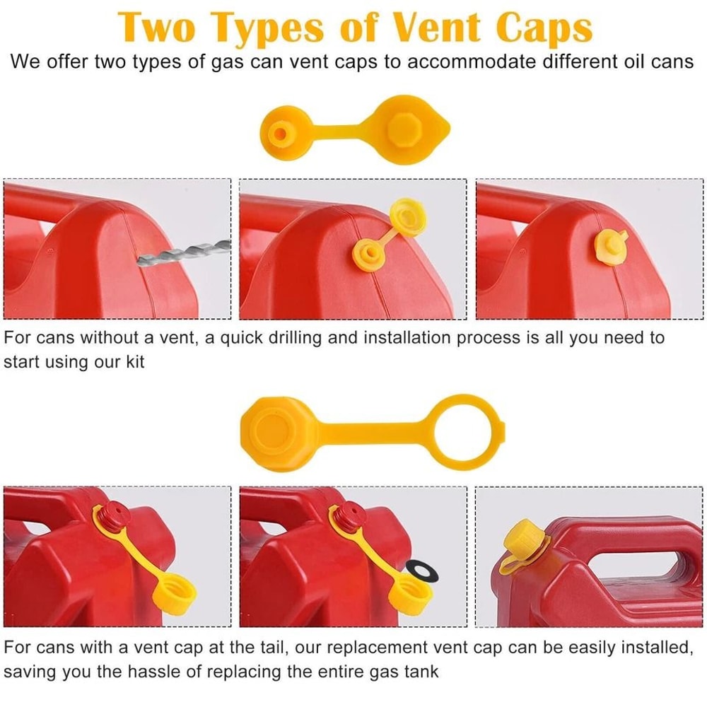 Gas Can Spout Nozzle Vent Kit Replacement For Plastic Gas Cans Old Style Cap Fits Gallon Cans 11
