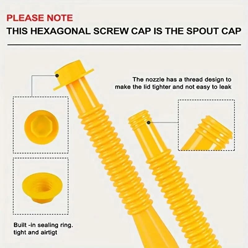 Gas Can Spout Nozzle Vent Kit Replacement For Plastic Gas Cans Old Style Cap Fits Gallon Cans 3