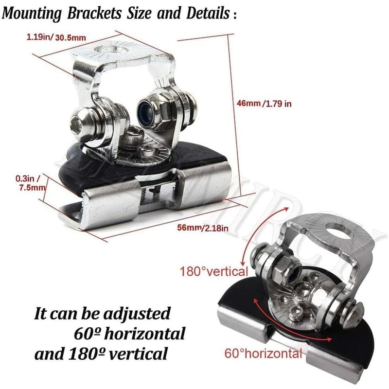 Adjustable Pillar Hood LED Work Light Mount Clamp Holder Universal Fit AntiCorrosion 2