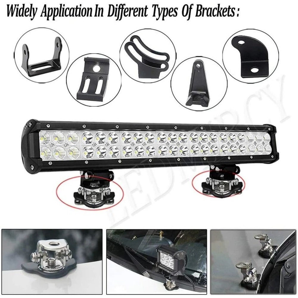 Adjustable Pillar Hood LED Work Light Mount Clamp Holder Universal Fit AntiCorrosion 3