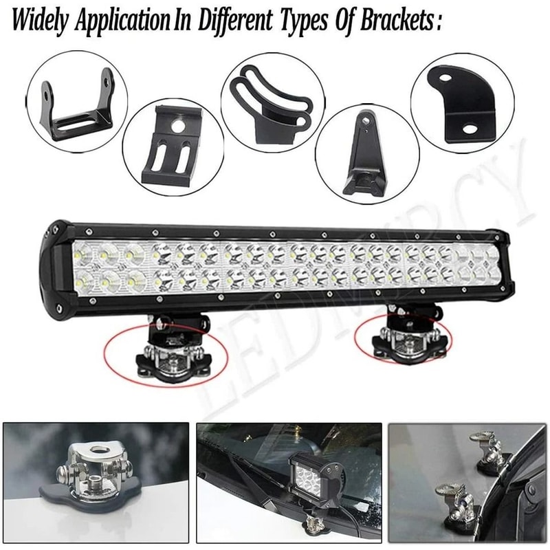 Adjustable Pillar Hood LED Work Light Mount Clamp Holder Universal Fit AntiCorrosion 3