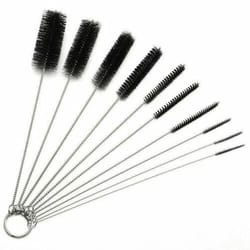 nylon straw brushes, cleaning set for bottles, pipes, small tube cleaner, long reach, stainless steel brushes