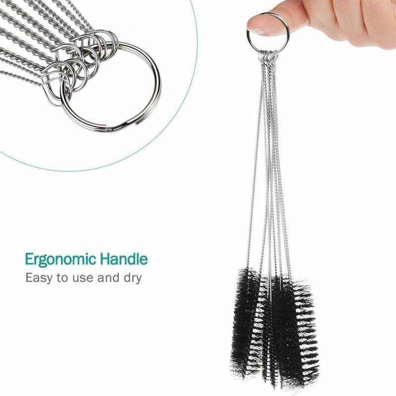 Nylon Straw Brushes Cleaning Set For Bottles Pipes Small Tube Cleaner Long Reach Stainless Steel Br 5