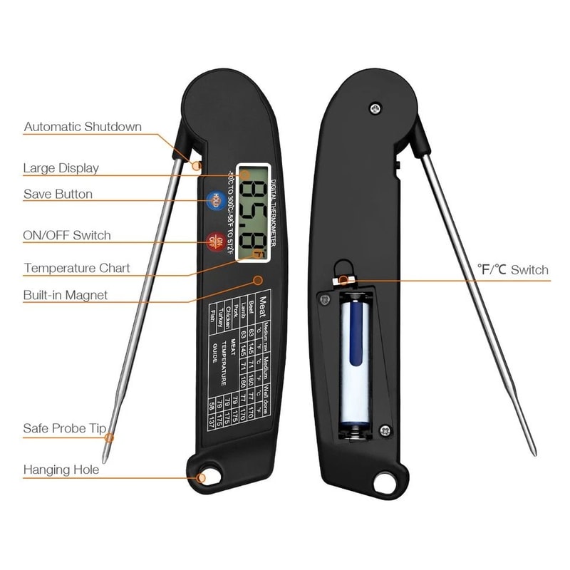 BBQ Grill Instant Read Meat Thermometer For Kitchen Smoker Food Cooking Accurate And Quick Temperat 6