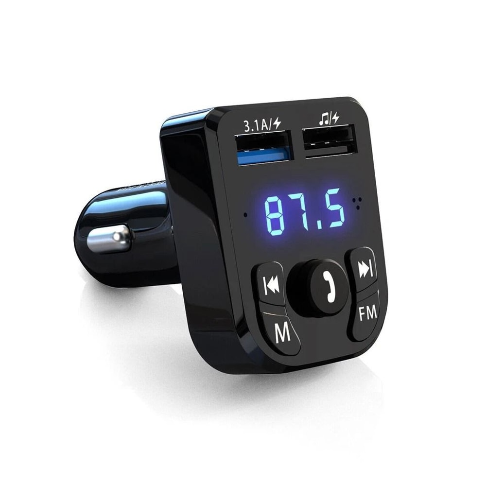 FM Transmitter Adapter With Bluetooth Car Wireless USB PD Charger AUX HandsFree 0