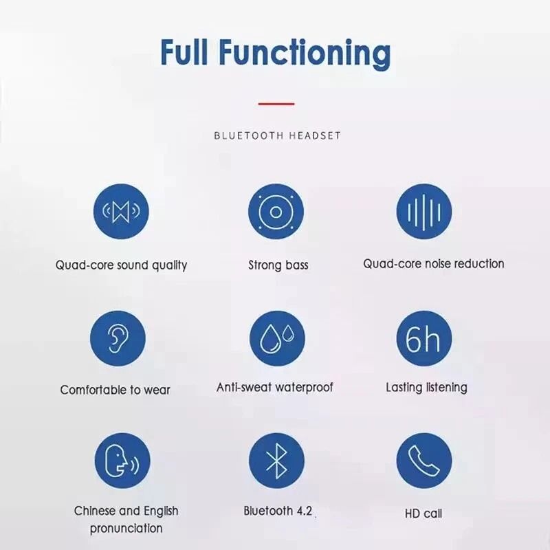 Wireless Bluetooth Earbuds Waterproof Stereo Sport Headphones In Ear Headset Magnetic Adsorption Hi 11