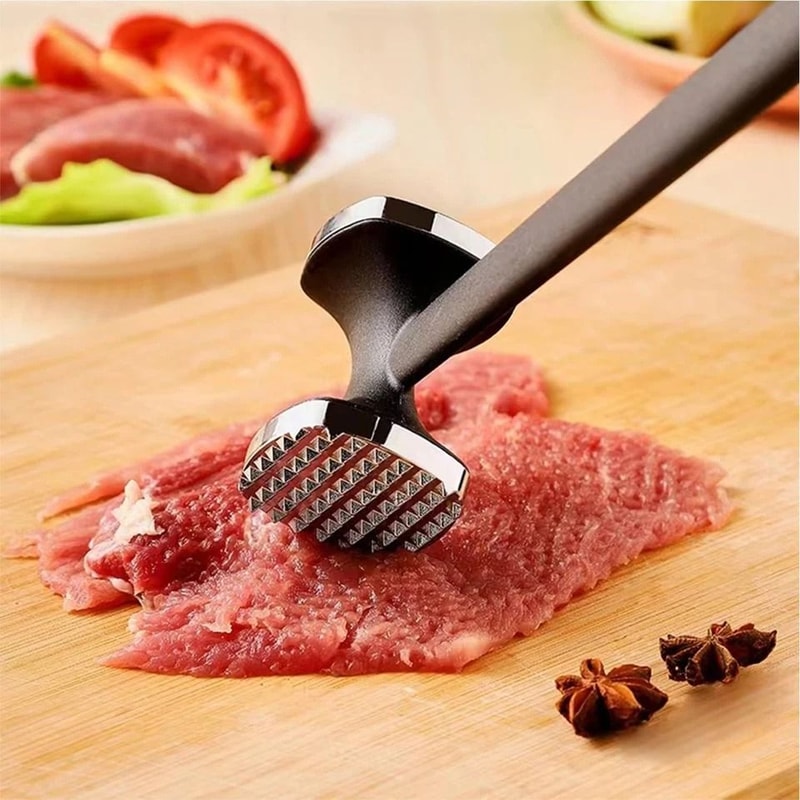 Stainless Steel Meat Tenderizer Hammer DualSided Steak Hammer For Even Cooking And Tenderizing Toug 2
