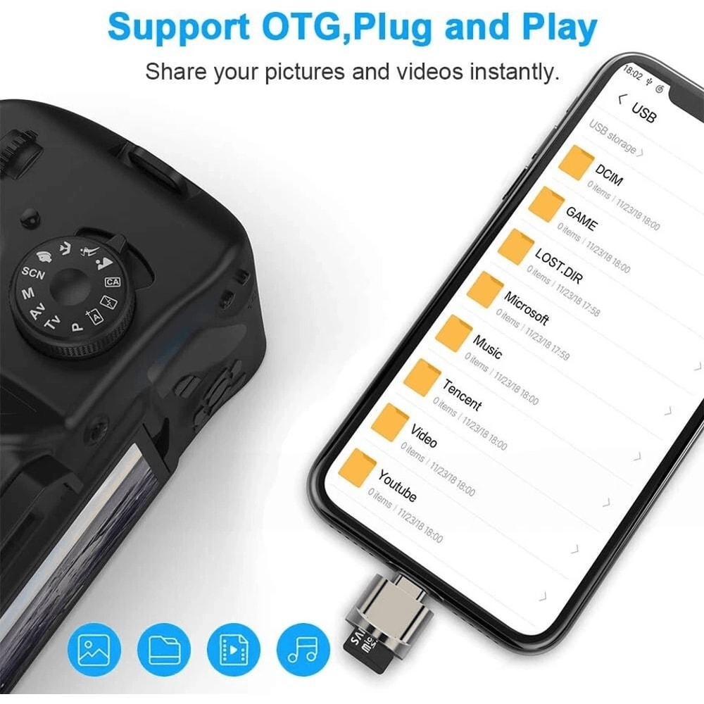 USB Type C Micro SD Card Reader OTG Converter For Samsung Phone MacBook Pro Xbox Galaxy Huawei 9