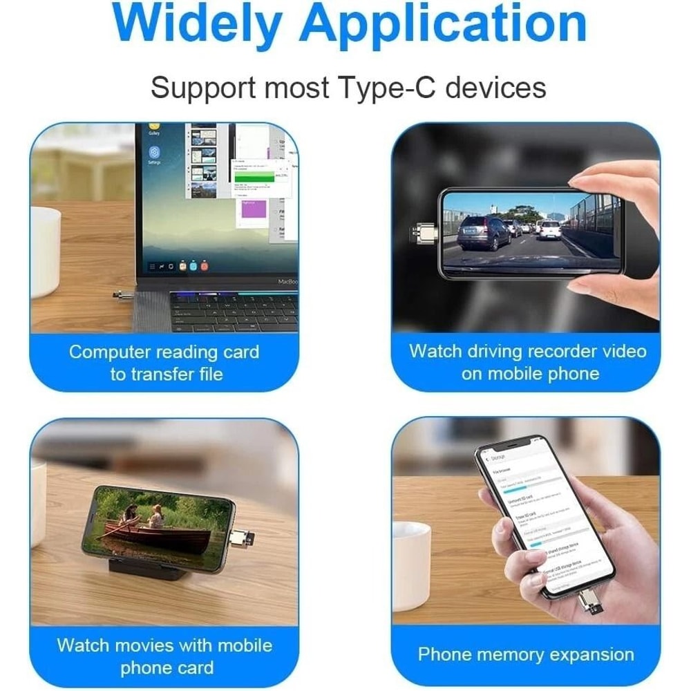 USB Type C Micro SD Card Reader OTG Converter For Samsung Phone MacBook Pro Xbox Galaxy Huawei 6