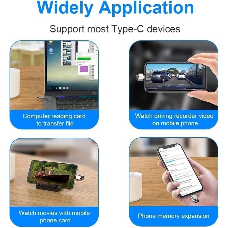 USB Type C Micro SD Card Reader OTG Converter For Samsung Phone MacBook Pro Xbox Galaxy Huawei 6