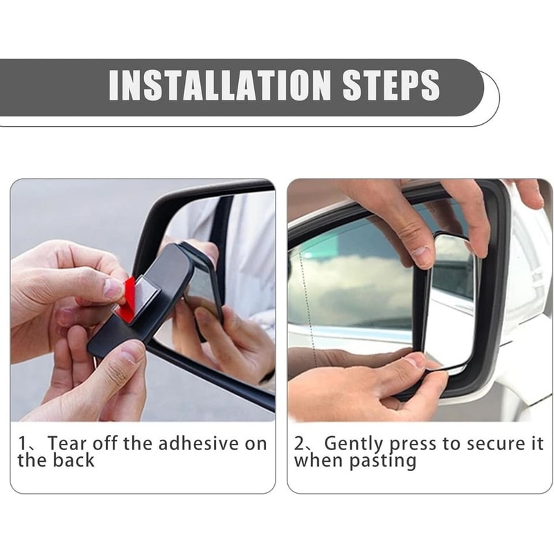 Stick On Rear View Mirror For Car Truck SUV Auxiliary Blind Spot Mirror Wide Angle HD Plating 9