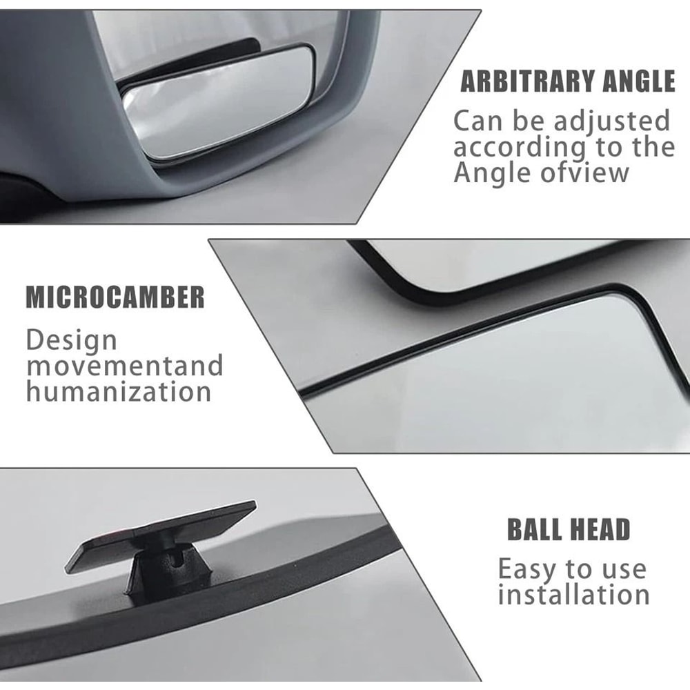 Stick On Rear View Mirror For Car Truck SUV Auxiliary Blind Spot Mirror Wide Angle HD Plating 10