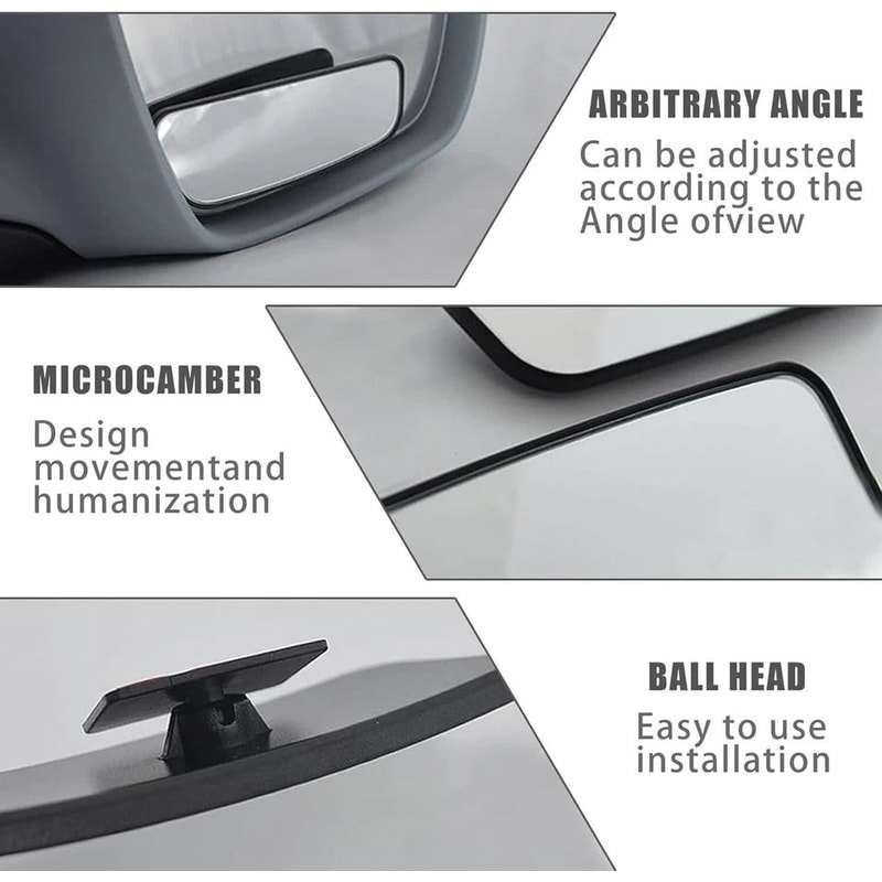 Stick On Rear View Mirror For Car Truck SUV Auxiliary Blind Spot Mirror Wide Angle HD Plating 10