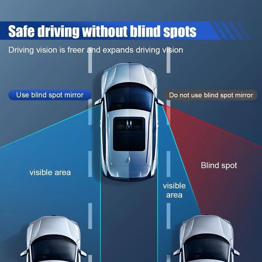 Stick On Rear View Mirror For Car Truck SUV Auxiliary Blind Spot Mirror Wide Angle HD Plating 3