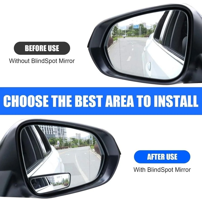 Stick On Rear View Mirror For Car Truck SUV Auxiliary Blind Spot Mirror Wide Angle HD Plating 5