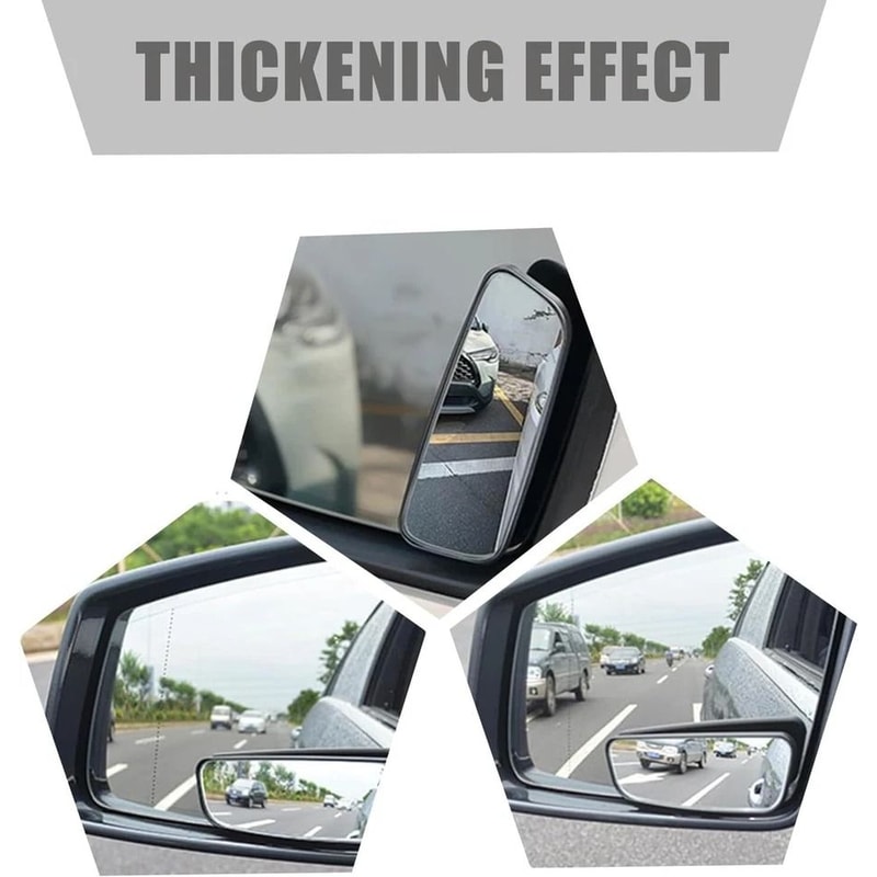Stick On Rear View Mirror For Car Truck SUV Auxiliary Blind Spot Mirror Wide Angle HD Plating 6
